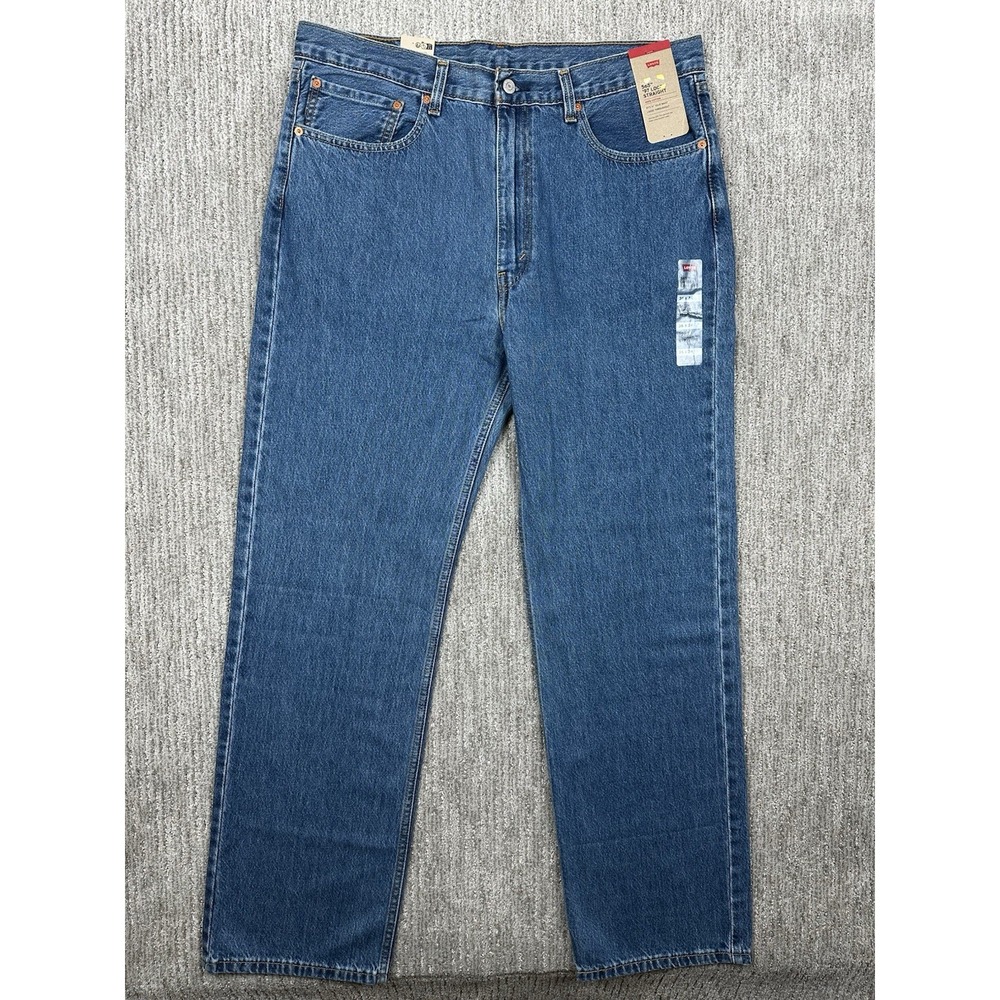 Levis 565 Loose Straight Jeans Mens 36x34 Blue Denim Medium Wash NWT